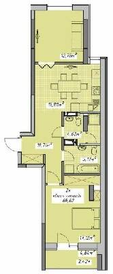 2-кімнатна 68.62 м² в ЖК Otrada Sky від забудовника, Одеса