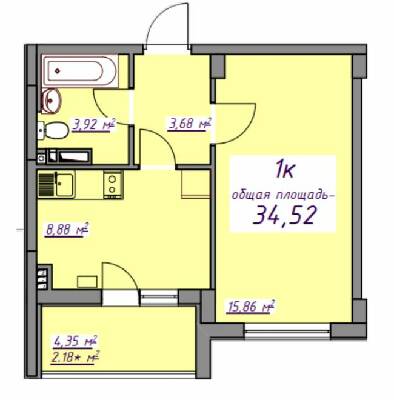 1-кімнатна 34.52 м² в ЖМ Сьоме Небо від 21 050 грн/м², смт Авангард