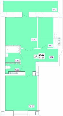 2-кімнатна 60.95 м² в ЖК Одеський двір від 12 950 грн/м², Одеса