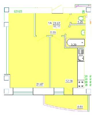 1-кімнатна 46.76 м² в ЖК Одеський двір від 13 950 грн/м², Одеса