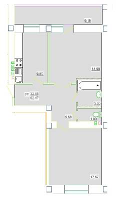 2-кімнатна 62.17 м² в ЖК Одеський двір від 13 250 грн/м², Одеса
