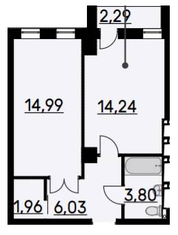 1-комнатная 41.71 м² в ЖК Bauhaus от 33 500 грн/м², Харьков