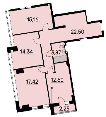 3-комнатная 86.56 м² в ЖК Bauhaus от 32 200 грн/м², Харьков