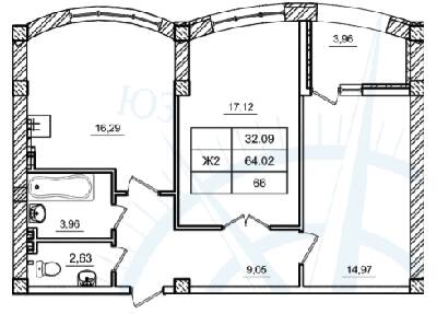 2-кімнатна 66 м² в ЖК Будинок біля моря від 18 400 грн/м², м. Южне
