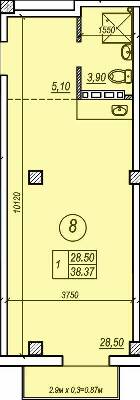 1-комнатная 38.37 м² в ЖК Apart Royal от 39 400 грн/м², Одесса