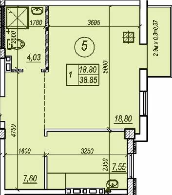1-комнатная 38.85 м² в ЖК Apart Royal от 39 400 грн/м², Одесса