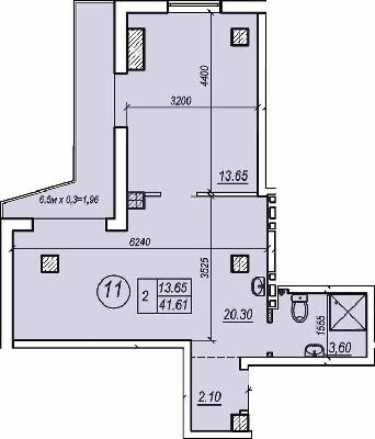 1-комнатная 41.61 м² в ЖК Apart Royal от 32 500 грн/м², Одесса