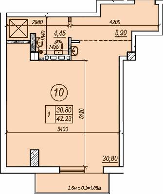 1-комнатная 42.23 м² в ЖК Apart Royal от 32 500 грн/м², Одесса