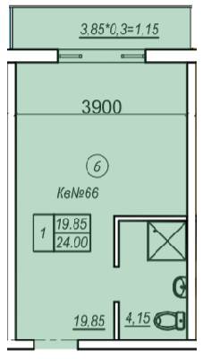 1-кімнатна 24 м² в ЖК Олімпієць від 28 300 грн/м², Одеса
