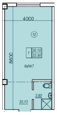 1-кімнатна 33.9 м² в ЖК Олімпієць від 30 900 грн/м², Одеса