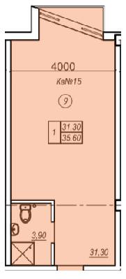 1-кімнатна 35.6 м² в ЖК Олімпієць від 30 900 грн/м², Одеса