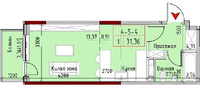 1-комнатная 31.36 м² в ЖК MARINIST residence от 30 400 грн/м², Одесса