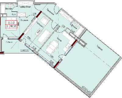 2-комнатная 90.32 м² в ЖК MARINIST residence от 30 400 грн/м², Одесса