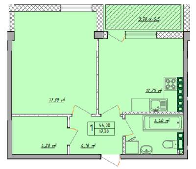1-комнатная 44 м² в ЖК Рождественский от 33 750 грн/м², Одесса