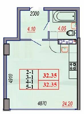 1-кімнатна 32.35 м² в ЖК Segment від 29 650 грн/м², Одеса