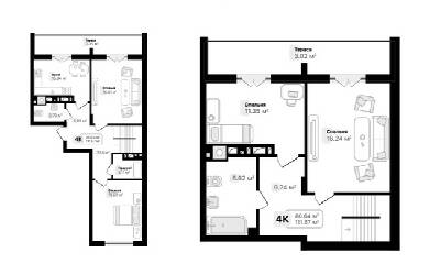 Двухуровневая 111.57 м² в ЖК Auroom Tower от 17 850 грн/м², Львов