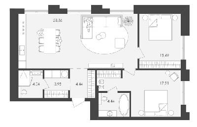 2-комнатная 87.16 м² в ЖК Avalon 37 от 58 000 грн/м², Львов