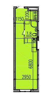1-комнатная 30.6 м² в ЖК Скориковский от застройщика, Днепр
