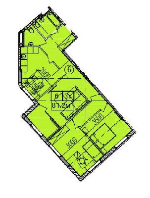 1-комнатная 81.2 м² в ЖК Скориковский от застройщика, Днепр