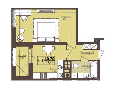 1-кімнатна 40.7 м² в ЖК Леополь Таун від забудовника, Львів