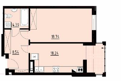1-кімнатна 49.91 м² в ЖК Globus Comfort від забудовника, Львів
