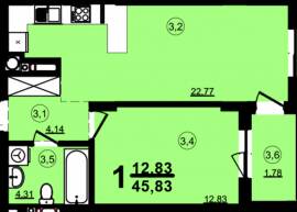 1-комнатная 45.83 м² в ЖК Globus Central Park от 50 250 грн/м², Львов