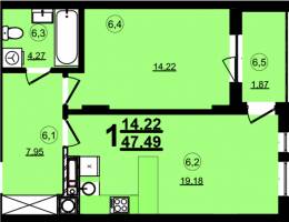 1-комнатная 47.49 м² в ЖК Globus Central Park от 50 250 грн/м², Львов