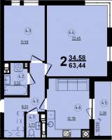 2-комнатная 63.44 м² в ЖК Globus Central Park от 42 200 грн/м², Львов