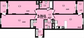 3-комнатная 102.45 м² в ЖК Globus Central Park от 45 000 грн/м², Львов