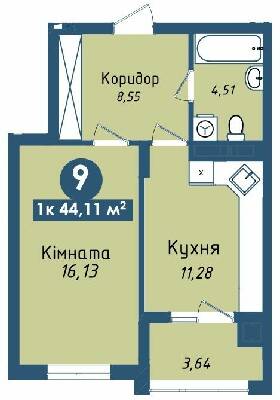 1-комнатная 44.11 м² в ЖК Kaiser Park от 21 400 грн/м², Львов