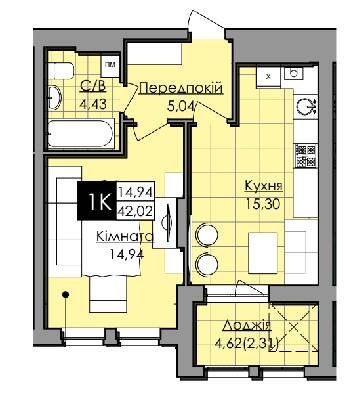 1-комнатная 42.02 м² в ЖК Lazur Sky от 20 000 грн/м², Львов