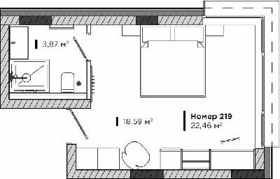 1-кімнатна 22.46 м² в Апарт-комплекс LEV CITY від 81 100 грн/м², Львів