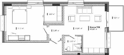 1-кімнатна 53.83 м² в Апарт-комплекс LEV CITY від 90 350 грн/м², Львів