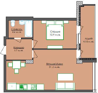 1-комнатная 58.65 м² в ЖК Park Tower от 33 600 грн/м², Львов