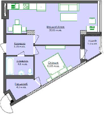 1-комнатная 59.35 м² в ЖК Park Tower от 33 600 грн/м², Львов