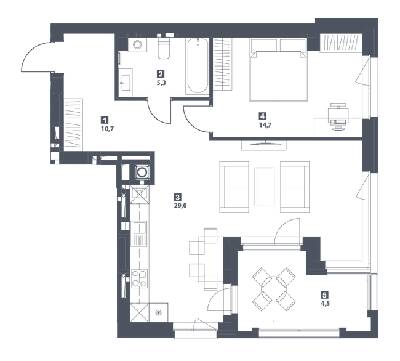 2-кімнатна 64.2 м² в ЖК S78 від 46 450 грн/м², Львів