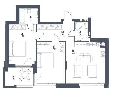 2-кімнатна 74.9 м² в ЖК S78 від 46 450 грн/м², Львів
