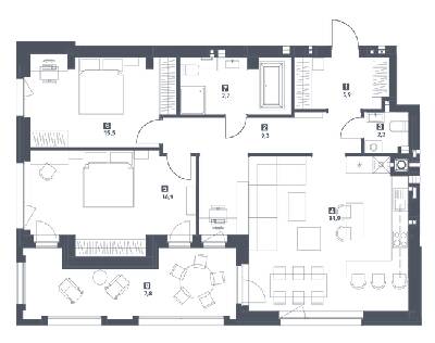 3-кімнатна 102.2 м² в ЖК S78 від 53 450 грн/м², Львів