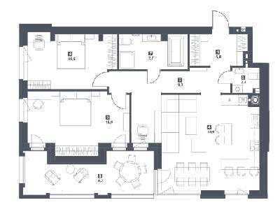 3-кімнатна 102.5 м² в ЖК S78 від 53 450 грн/м², Львів