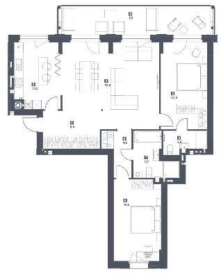 3-кімнатна 110.5 м² в ЖК S78 від 54 500 грн/м², Львів