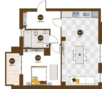 1-комнатная 58.25 м² в ЖК Villa Magnolia Spring от 25 650 грн/м², Львов