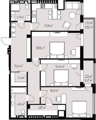 3-комнатная 117.53 м² в ЖК Grand Residence от 57 000 грн/м², Львов