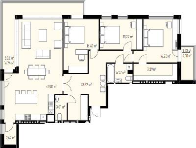 3-комнатная 143.29 м² в ЖК Grand Residence от 57 000 грн/м², Львов