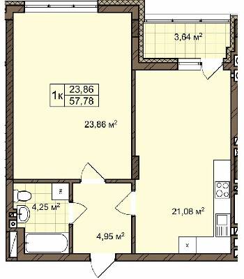 1-комнатная 57.78 м² в ЖК ул. Пасечная, 25А от 36 300 грн/м², Львов