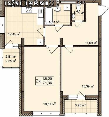 2-комнатная 71.36 м² в ЖК ул. Пасечная, 25А от 26 850 грн/м², Львов