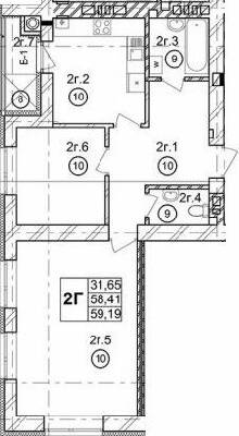 2-комнатная 59.19 м² в ЖК Галицкая Брама от 15 700 грн/м², с. Давыдов