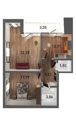 2-кімнатна 65.72 м² в ЖК Ґорґани від 19 100 грн/м², Львів
