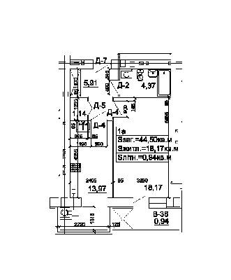 1-комнатная 44.5 м² в ЖК Західна вежа от 14 700 грн/м², Львов