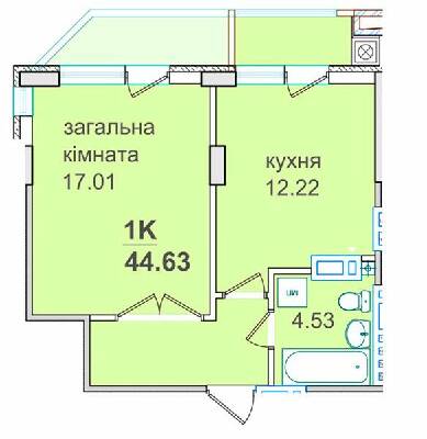 1-комнатная 44.63 м² в ЖК Околиця Джона Леннона от 18 750 грн/м², Львов