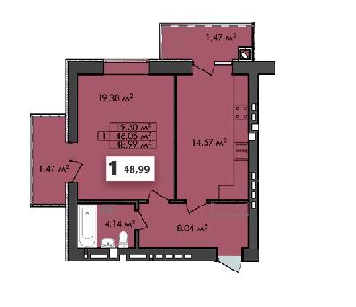1-комнатная 48.99 м² в ЖК Соседи от 18 000 грн/м², г. Винники